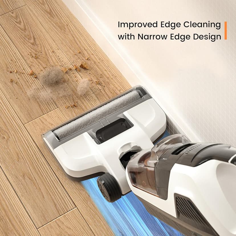 Smart Cordless Wet Dry Vacuum Cleaner and Mop for Hardwood Floor, Digital Display, Long Run Time, Great for Sticky Messes and Pet Hair, Space-Saving Design 250W