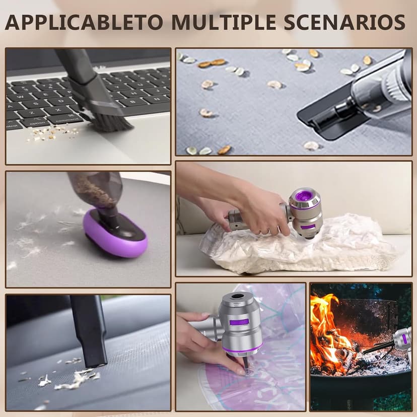 22000PA Handheld Vacuum Cleaner - 4-in-1 Cordless Car Vacuum with Brushless Motor, Type-C Fast Charging, Portable Air Duster for Home/Car/Office (Purple)