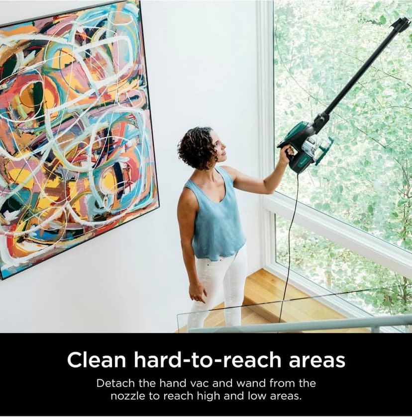 Shark Corded Stick Vacuum, Ultra-Lightweight, Swivel Steering, Powerful Deep-Cleaning, Floor-to-Ceiling Versatility, Converts to a Handheld Vacuum, Carpets & Hardfloor, Green, CS110EM