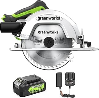 Greenworks 24V 7-1/4'' Circular Saw Brushless Cordless, with 4Ah Battery and 2A Charger