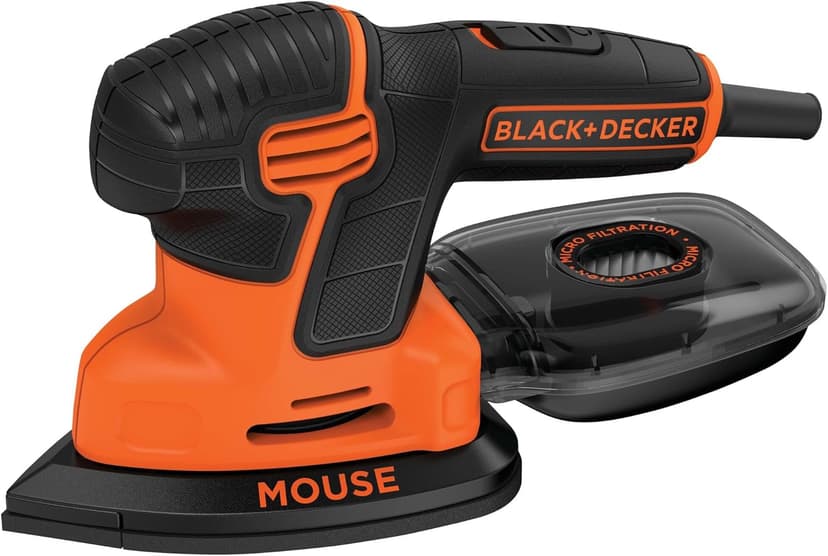 BLACK+DECKER Detail Sander, 1.2 Amp, 16,000 OPM, Compact Design, 3-Position Grip for Comfort, Includes Dust Collector, Corded (BDEMS600)