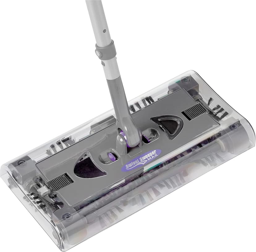 Swivel Sweeper - Cordless Electric Floor and Carpet Sweeper with Rotating Brush for Efficient Cleaning, Quad Brush Technology- Purple