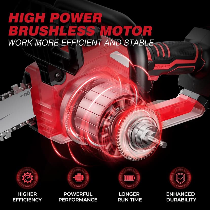 2-IN-1 Cordless 10-Inch Pole Saw And Chainsaw Compatible with Milwaukee M18 18V Battery, Total Reach of Max 15ft, Auto Oiling, Electric Pole Saw for Tree Trimming Pruning (Battery NOT Included)