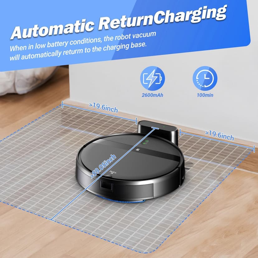 Robot Vacuum and Mop Combo, App/Alexa Control, Smart Robot Vacuum Cleaner, Ultra-Thin, Automatic Recharge Robotic Vacuum Cleaner for Pet Hair/Carpet/Hard Floor