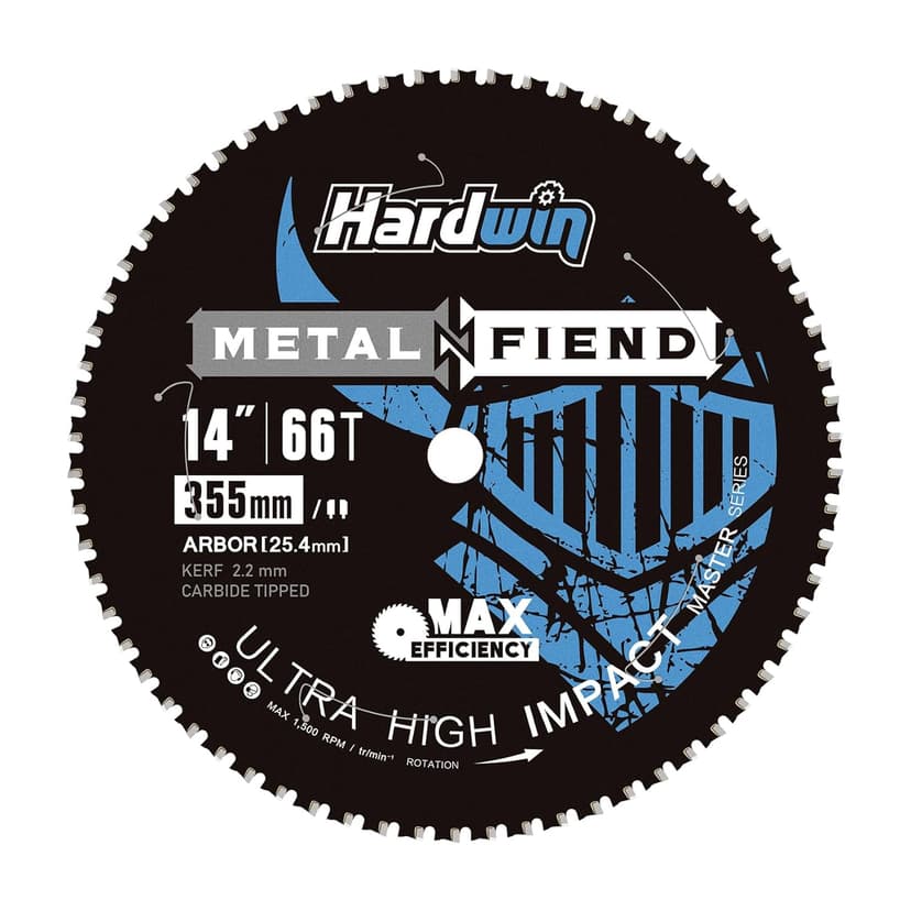 14-Inch Metal Cutting Saw Blade – No Heat, Low Sparks, 66-Tooth Cermet Carbide Tipped, Fits Evolution S14CPS/S15CPS/S355CPS – Thin Kerf for Steel, Angle Iron, Threaded Rod, 1-Inch Arbor
