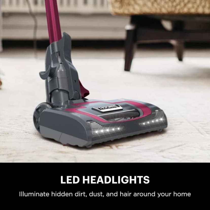 Shark HV371 Rocket Pro DLX Corded Stick, Removable Hand Vacuum, Advanced Swivel Steering, XL Cup, Crevice Tool, Upholstery Tool & Anti-Allergen Dust Brush, Fuchsia, Capacity