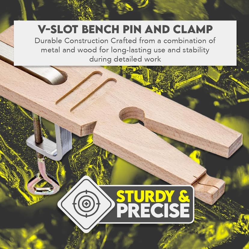 SE 3-in-1 Professional Jeweler's Saw Set - Saw Frame, 144 Blades, and V-Slot Bench Pin with Clamp - Versatile Tools for Precise Jewelry Making