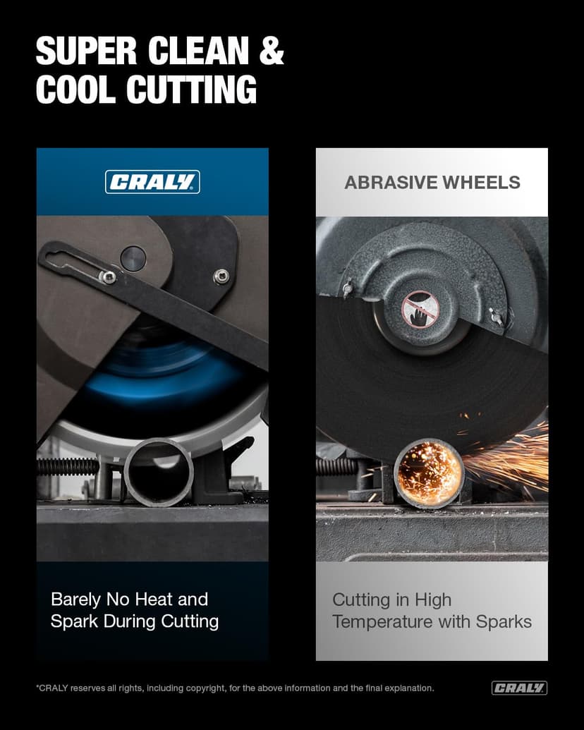 CRALY 10 Inch 50 Teeth Steel and Ferrous Metal Cutting Circular Saw Blade, 5/8 Inch Arbor, Thin Kerf, Professional Carbide Tipped Blade for Angle Iron, Threaded Rod, EMT Conduit(C1050MC)