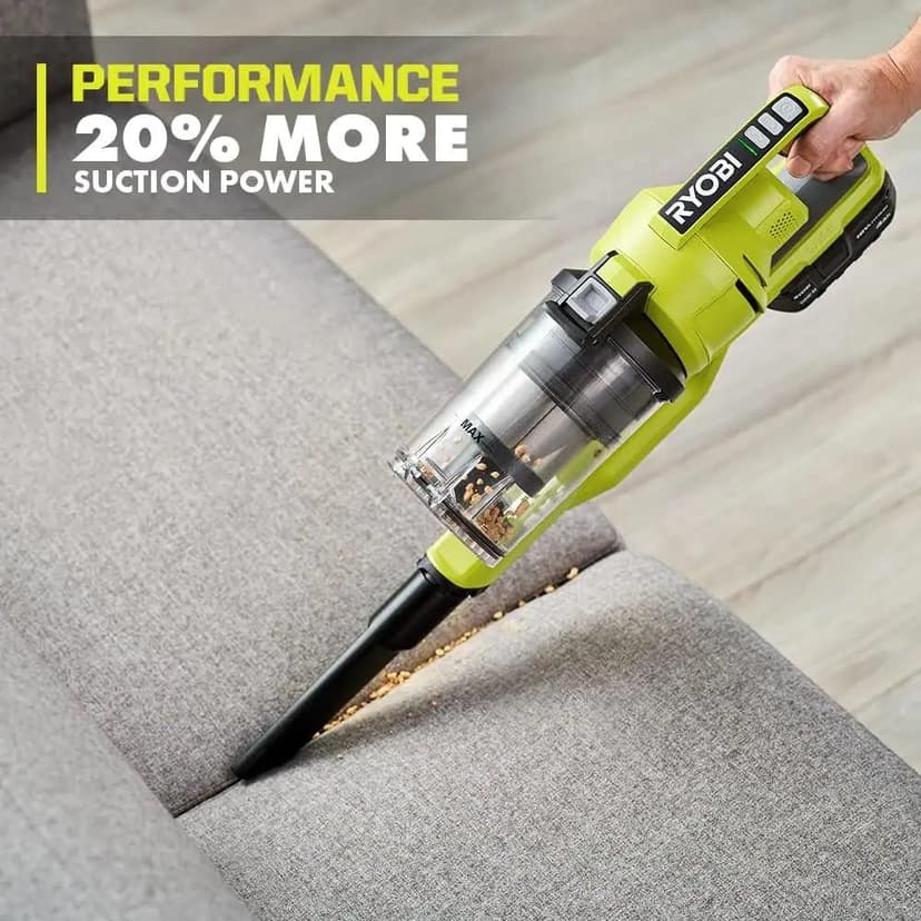 RYOBI Pacroban ONE+ 18V Cordless Stick Vacuum Cleaner Kit with 4.0 Ah Battery and Charger