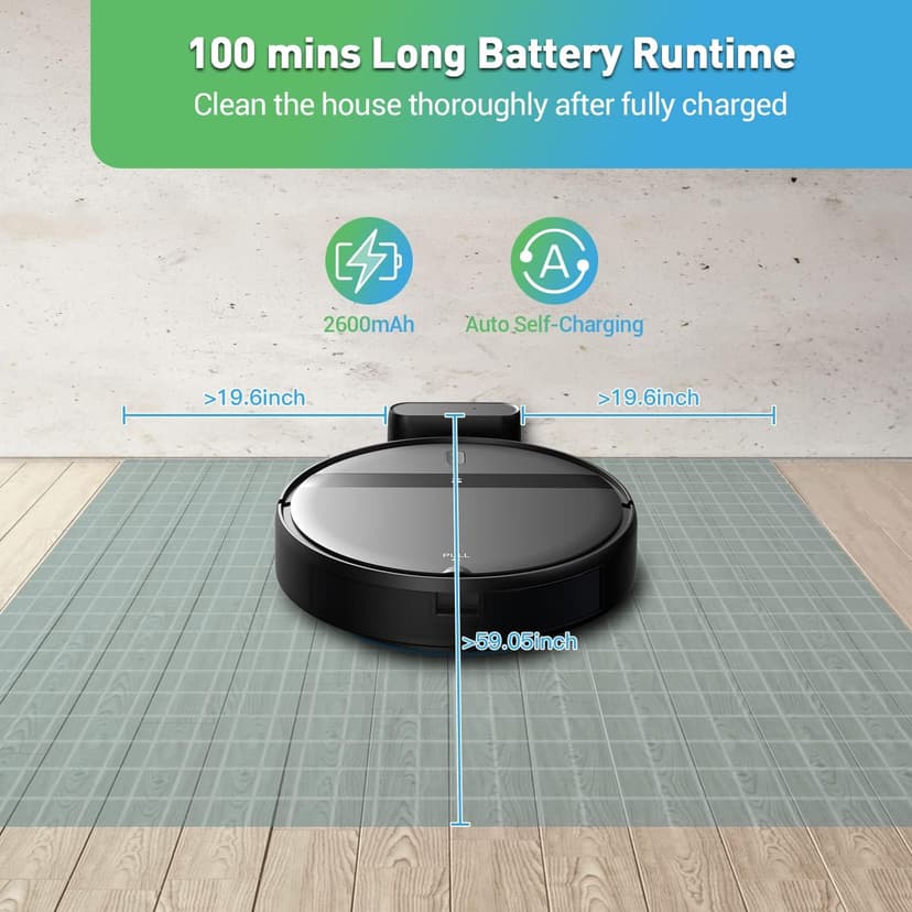 Robot Vacuum and Mop Combo, WiFi/Alexa/App, Smart Robotic Vacuum Cleaner, Ultra-Slim & Quiet, Tangle-Free, Auto Recharge, Robot Vacuum Cleaner for Pet Hair/Carpet/Hard Floor