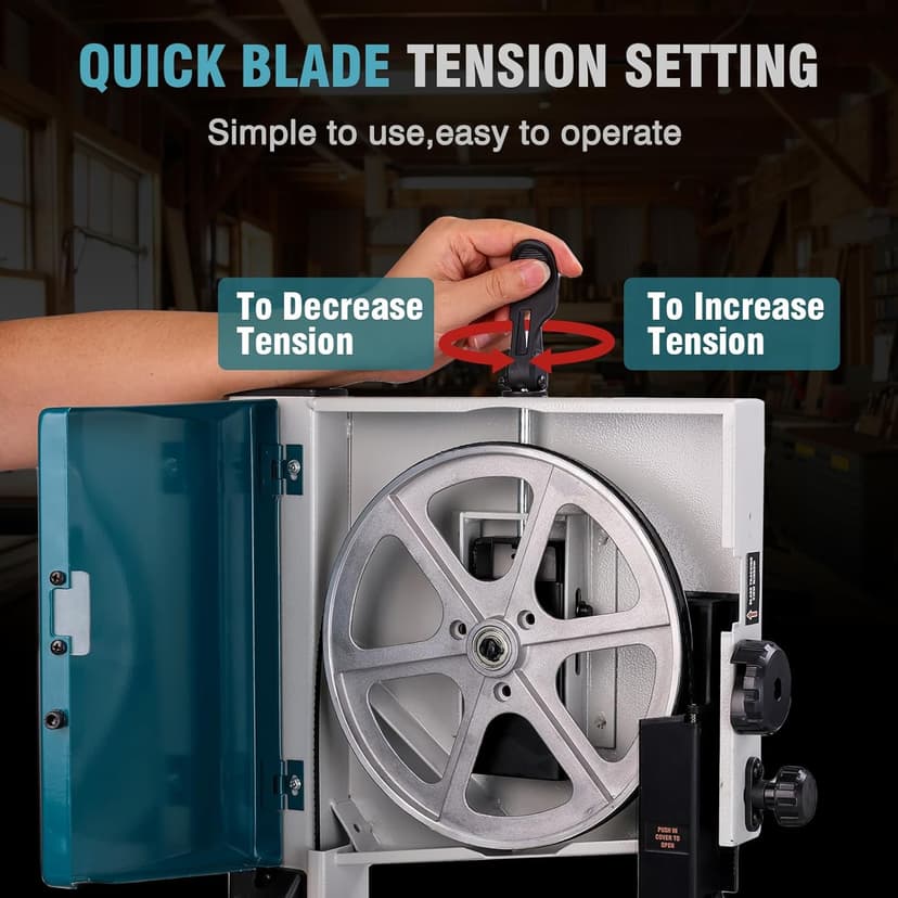 3Amp 9 Inch Benchtop Band Saw, 2-Speed（1700/2500FPM）with 360° Work Light, Miter Gauge & Rip fence, Steel Base, Band Saws for Woodworking