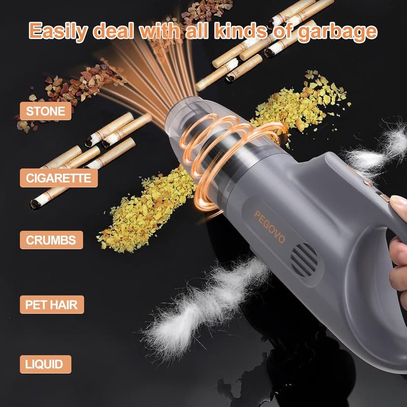 Handheld Vacuum Cordless Car Vacuum Portable, Cordless Handheld Vacuum Cleaner with Fast Charging Long Runtime Attachments Washable Filter,10KPA High Power Hand Vacuum for Car Home Office, Pet Hair