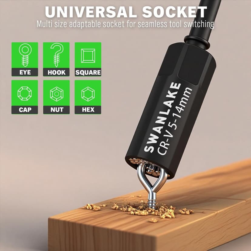 74-Piece Magnetic Nut Driver Set for Impact Drill Metric & SAE, Impact Socket Adapter, Power Bits with Magnetic Holder, Wing Nut Driver, Universal Socket, 1/4'' Quick-change Bit Extension