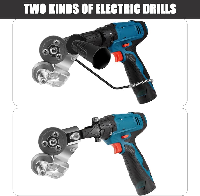 CZS Sheet Metal Cutter Drill Attachment, Electric Drill Shears Attachment Cutter Nibbler, Metal Nibbler Drill Attachment for Cutting Iron, White Sheet, Steel, Copper, Aluminum