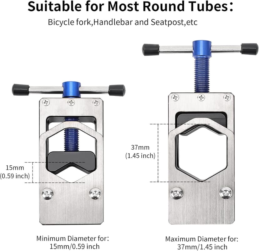 Bike Saw Guide for Road Mountain Bike Fork Steerer, Seat Post, Bicycle Handlebar, Adjustable Cut Saw Guide for Cutting