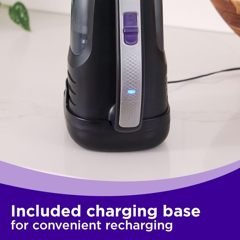 BLACK+DECKER dustbuster Reveal Pet Hair Vacuum, Hand Held Vacuum Cordless Portable for Home and Car, Rechargeable, LED Light, Powerful Suction, Includes Pet Brush and Crevice Tool (HLVD320BP07)