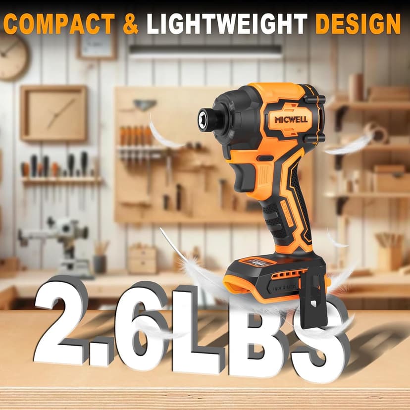 Cordless Impact Driver (Tool Only) Compatible with Dewalt 20V Max Battery, Up to 2300 In-lbs Brushless1/4" Impact Driver, 4-Speed Lightweight Power Impact Drivers with Tool Bag, LED Light