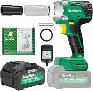 Cordless Impact Wrench, 21V Brushless 1/2 inch Impact Wrench, Electric Impact Gun, Power Impact Driver with 4.0Ah Battery and Charger, Variable Speeds for Car, Home DIY, Tire Removal Tool