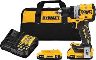 DEWALT 20V MAX XR Cordless Drill/Driver Kit, Brushless, Compact, with 2 Batteries and Charger (DCD800D2)