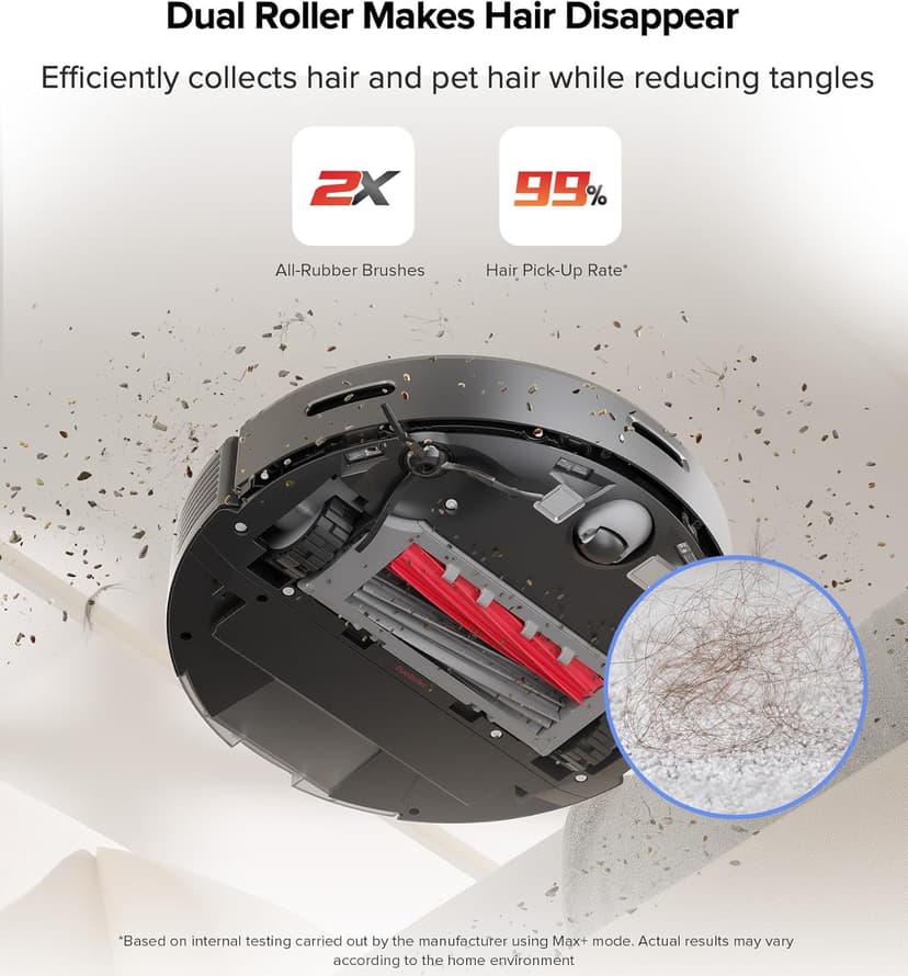 roborock Q5 Max+ Robot Vacuum with Self-Empty Dock, Upgraded from Q5+, 5500 Pa Suction, DuoRoller Brush, Hands-Free Cleaning for up to 7 Weeks, PreciSense LiDAR Navigation, App & Voice Control