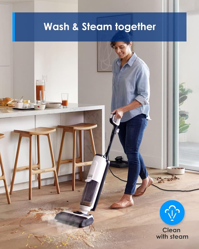 Tineco FLOOR ONE S5 Steam Cleaner Wet Dry Vacuum All-in-one, Hardwood Floor Cleaner Great for Sticky Messes & Tineco Replacement Brush Roller for Floor ONE S5 Steam Wet Dry Vacuum Cleaner