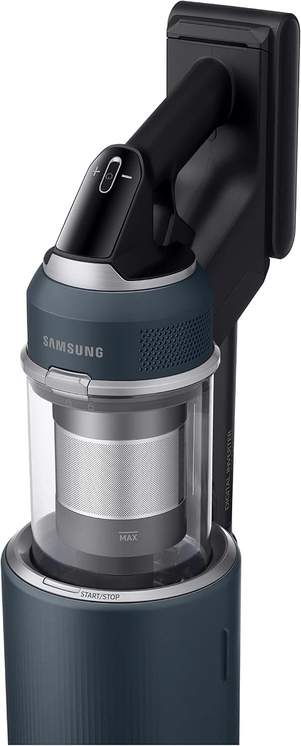 SAMSUNG BESPOKE Jet Cordless Stick Vacuum Cleaner w/ Clean Station, Powerful Multi-Surface Floor Cleaning for Carpet, Hardwood, Tile, 5-Layer Filter, Lightweight, VS20A9580VB/AA, 2023, Midnight Blue