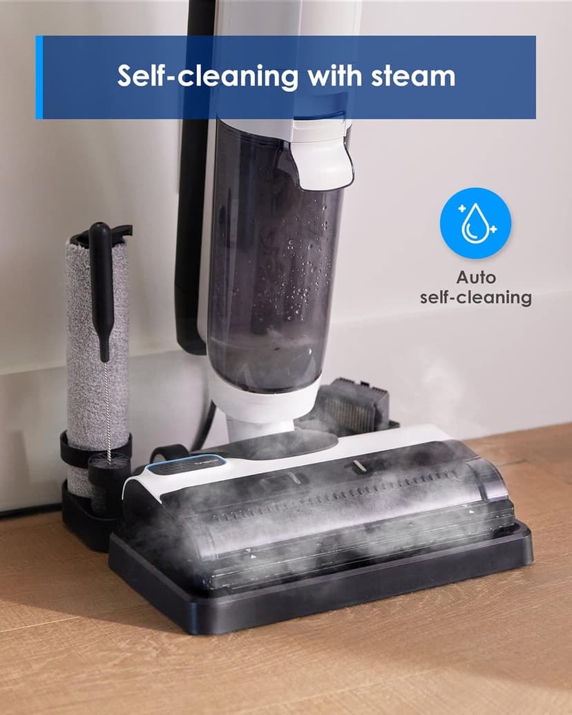 Tineco FLOOR ONE S5 Steam Cleaner Wet Dry Vacuum All-in-one, Hardwood Floor Cleaner Great for Sticky Messes & Tineco Replacement Brush Roller for Floor ONE S5 Steam Wet Dry Vacuum Cleaner