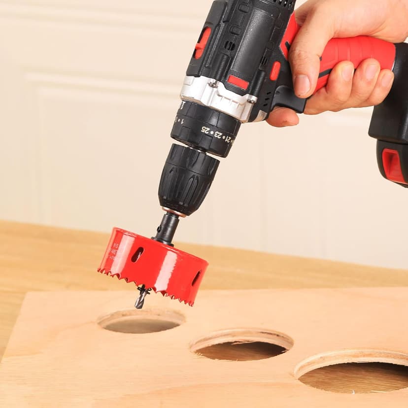 Bi-Metal Hole Saw Kit - 9 Pcs General Purpose Hole Saw Drill Bits, Sizes 3/4" to 3", HSS Hole Cutter with Arbor & Pilot Bit - Ideal for Wood, Plywood, Cornhole, Ceiling, and Drywall