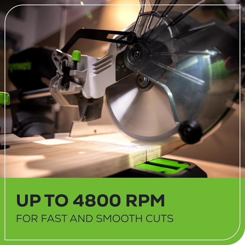 Greenworks 24V Brushless 7-1/4" Sliding Compound Miter Saw Kit, 4800RPM, Single Bevel 0-47°, LED Cut Line, Dust Collection, 4.0Ah Battery & Charger Included