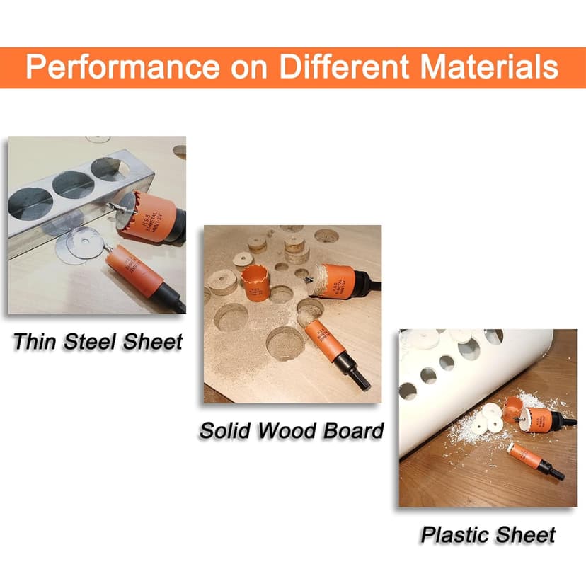 Hole Saw Kit Bi Metal with Case, General Purpose Size from 3/4'' to 2-1/2'', Hole Saw Set for Metal, Wood and Plastic, with Clean and Smooth Cutting Edge, Fast Chip Removal.