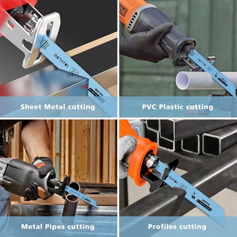 20 Pack 6 Inch 14 Tpi Reciprocating Saw Blades for Sheet Metal, Pipes, PVC Plastic, Profiles Cutting, Bi-Metal Sawzall Blades with 8% Cobalt for Longer Life and Faster Cutting Speed