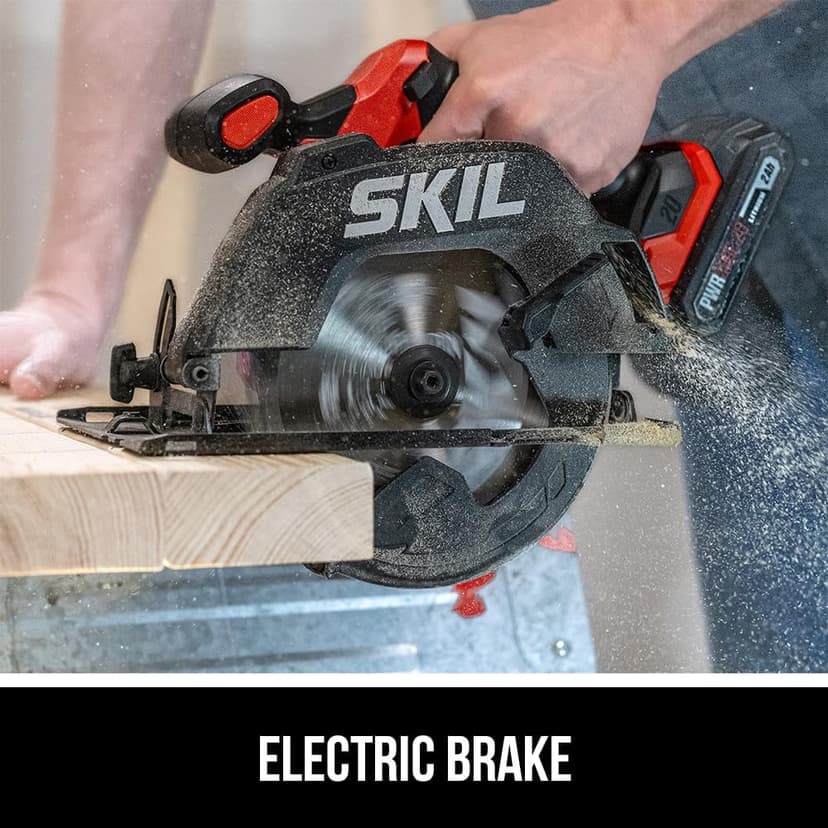 SKIL 20V Brushless 6-1/2In. Cordless Compact Circular Saw Kit for Wood Cutting including 2.0Ah Battery and Charger-CR6413B-11