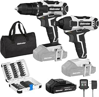 20V Cordless Drill Sets Combo Kit,3/8” Drill and 1/4” Impact Driver Set Perfect for Home Repair,with LED Light,33-Piece Drill Bit Set & Bag,Charger, Battery Pack,And Carrying Bag