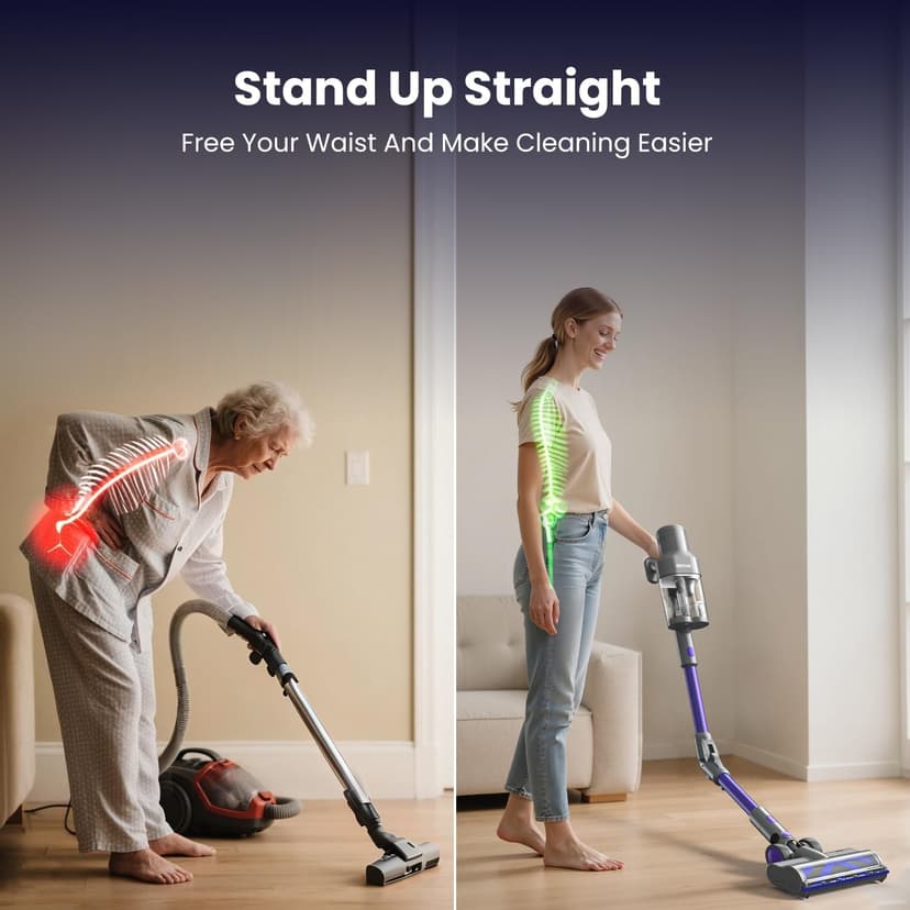 650W Cordless Vacuum Cleaner, 45KPA Suction Power, 70-Minute Runtime, Handheld & Foldable Design, Ideal for Pet Hair, Carpets, Hardwood & Bare Floors – Premium Home Cleaning Solution