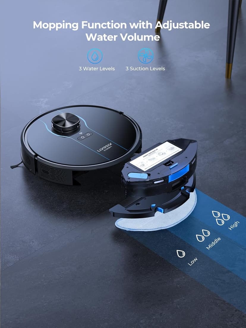 Robot Vacuum, 3 in 1 Robot Vacuum and Mop with 60 Day Self-Emptying Station, LiDAR Navigation Robot Vacuum Cleaner, WiFi/APP/Alexa, Ideal for Pet Hair, Carpet and Hard Floor