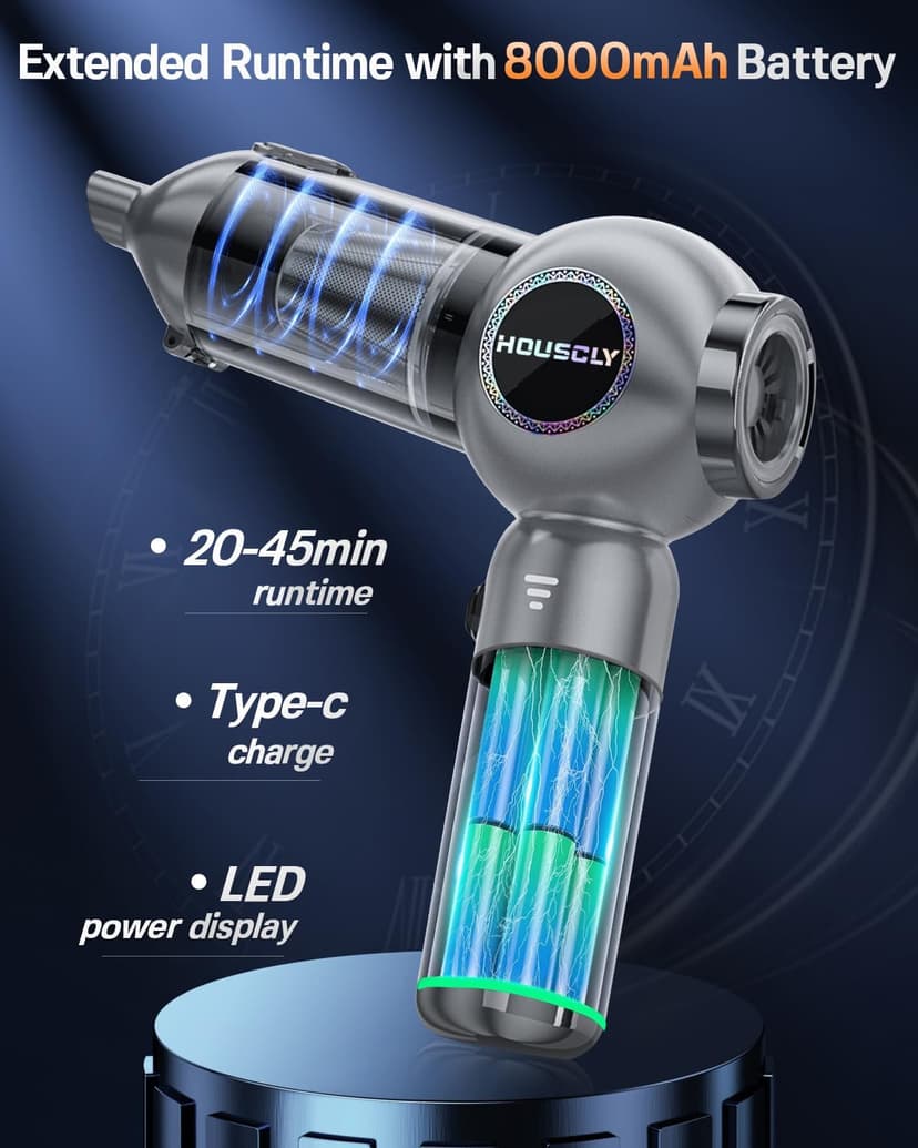 Handheld Car Vacuum Portable Cordless 25000Pa High Power Small Mini Hand Vacuum Cleaner Rechargeable 4-in-1 Compressed Air Duster Blower Pump Wireless Handheld Vac for Car Office Desktop Home Cleaning