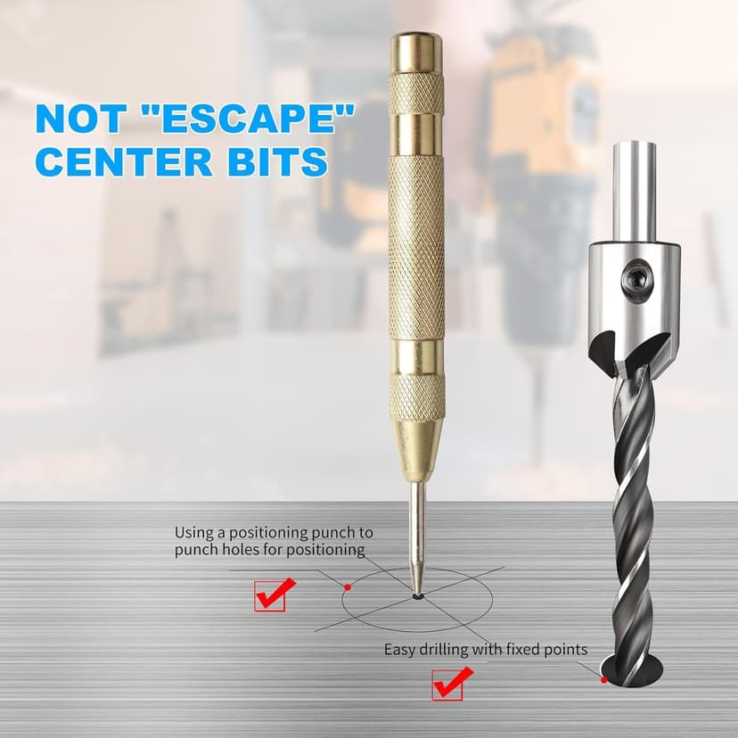 Rocaris 5 Pack Step Drill Bit & 5 Pack Countersink Drill Bit Set, Titanium Coated, 50 Sizes of Step Bit for Metal with Aluminum Case, Multiple Hole Stepped Up Bits for DIY