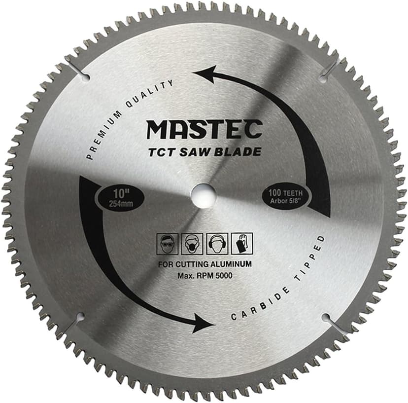 10-Inch 100T Carbide Tooth TCG for Aluminum Saw Blade with 5/8-Inch Arbor