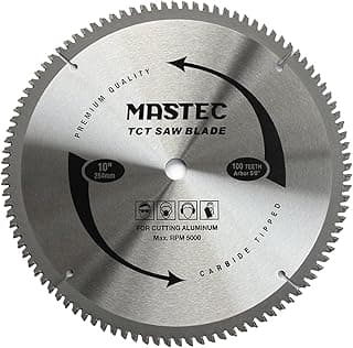 10-Inch 100T Carbide Tooth TCG for Aluminum Saw Blade with 5/8-Inch Arbor