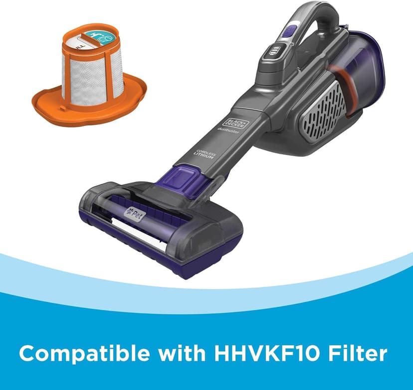 BLACK+DECKER dustbuster furbuster AdvancedClean+ Cordless Pet Handheld Vacuum, Home, Pet and Car Vacuum (HHVK515JP07)