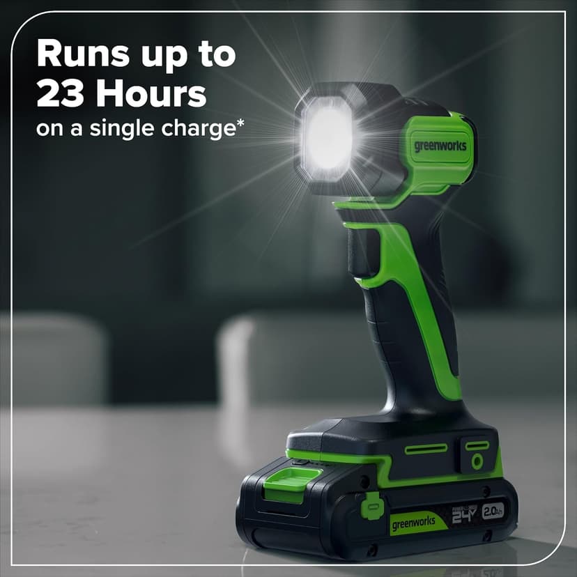 Greenworks 24V Cordless Brushless 4PCs Combo, 400 in-lbs Drill/Driver+1950 in-lbs Impact Driver +6.5" Circular Saw +200LM Flashlight, 2.0Ah+4.0Ah Batteries (24,000mAh Power Bank) 65W USB-C Charger