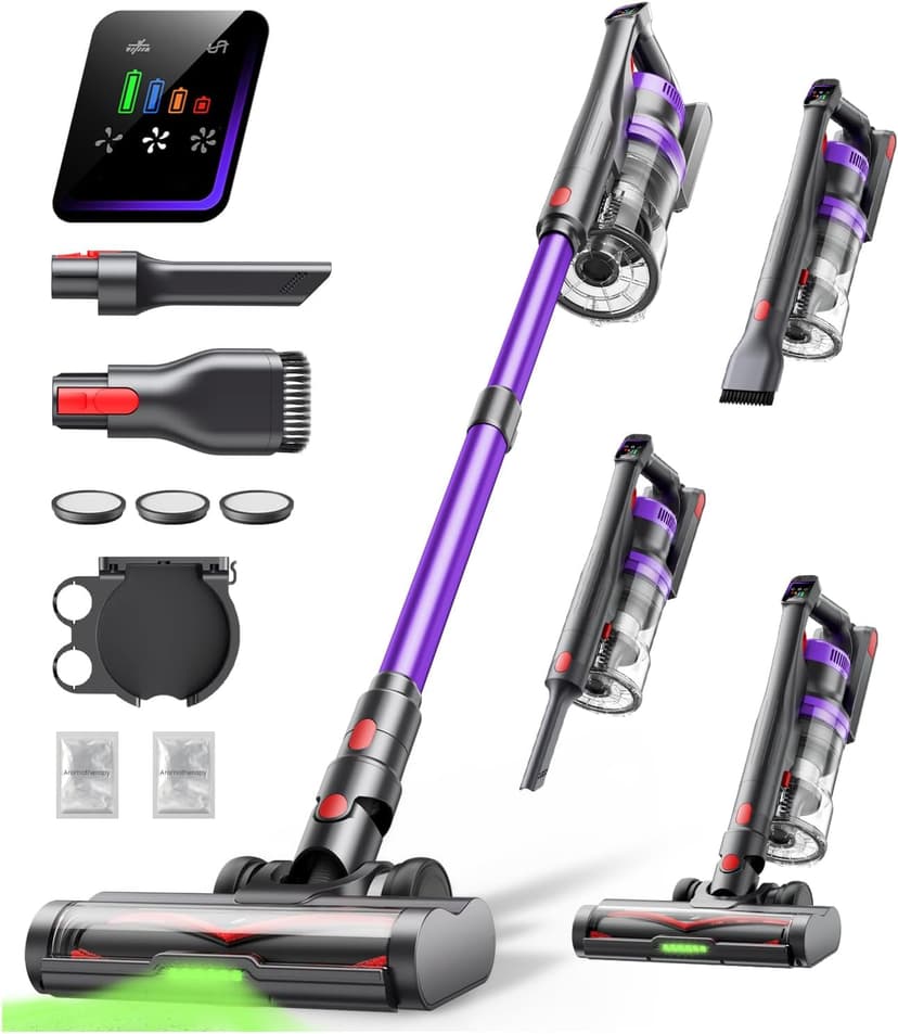 Cordless Vacuum Cleaner, 550W 45KPA 60Mins Vacuum Cleaners for Home, Anti-tangle Stick Vacuum with Rechargeable Battery, Build-in Aromatherapy, Handheld Vacuum Cleaner for Pet Hair/Carpets/Hard Floors