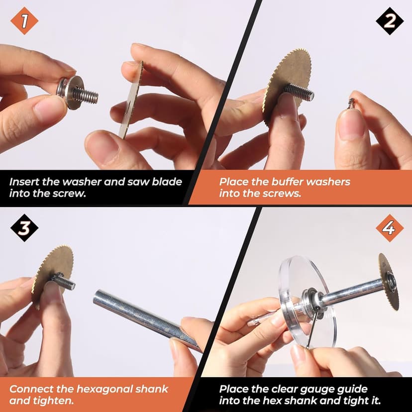 Upgraded 1/4" Hex Shank PVC Pipe Inside Cutter (4 PCS Titanium Coated Saw Blades), PVC Cutting Tool with Scaled Adjustable Depth Gauge for Cutting PVC Pipes, Plastic Pipes