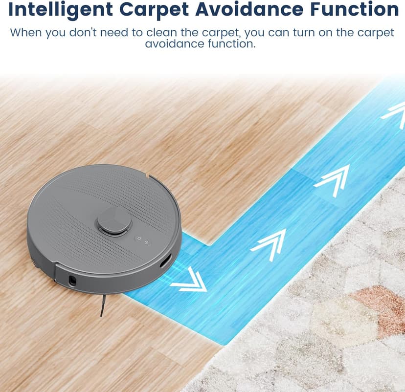 AIRROBO T25+ Robot Vacuum and Mop Combo,5500Pa Powerful Suction, Self-Emptying, 60-Day Capacity, 240 Mins, Smart APP Control, Multi-Floor Mapping，Perfect for Hard Floors, Carpets, and Pet Hair