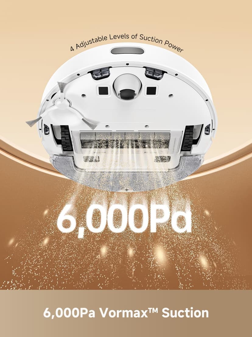 DREAME D10 Plus Gen 2 Robot Vacuum and Mop with Self-Emptying Base for 90 Days of Cleaning, 6000 Pa Suction and LiDAR Navigation, Obstacle Avoidance, Wi-Fi Connected