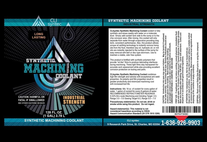 Premium Synthetic Machining Coolant - 128 FL. OZ. (1 Gallon) Cutting/Grinding/Sawing