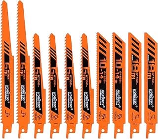 HORUSDY 10-Piece Reciprocating Saw Blades Set, Metal & Woodcutting Saw Blades