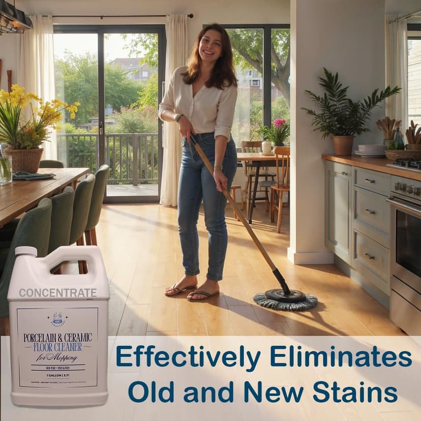 Porcelain & Ceramic Tile Floor Cleaner Concentrate for mopping. Streak-Free Clean, Ph Neutral and non-Toxic, Safe for Granite, Marble, Travertine, Limestone, and more 128 fl oz (1 gallon)