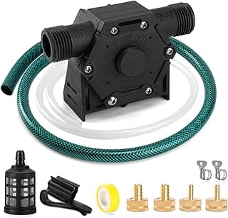 Drill Pump for Water 12Pcs, 750 GPH Electric Drill Pump with Water Hose, Oil Hose and Adapter, for Water, Gasoline, Garden, Rain Barrels(Black)