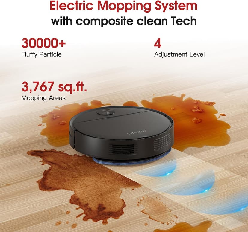 Robot Vacuum and Mop Combo with 4000Pa Suction, APP/Voice/Remote Control, Robotic Vacuums with Personalized Adjustment Setting, Self-Charging, Obstacle Avoidance, Smart Home Robot Aspiradora